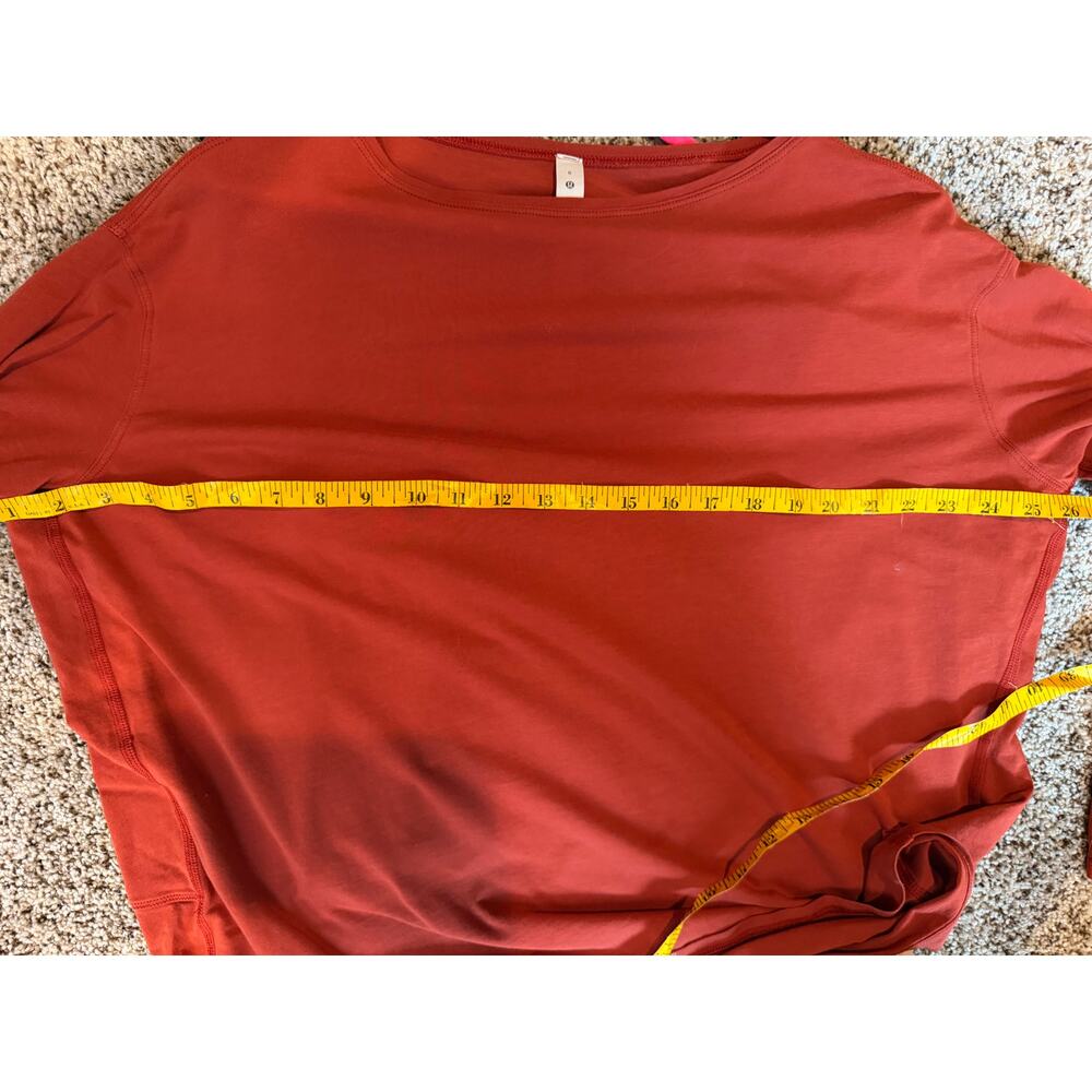 Lululemon Spiced Copper Long Sleeve Top Size 8 Relaxed Fit Athleisure - Picture 5 of 8